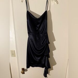 Elegant Black Satin dress